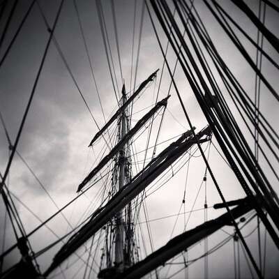 Masts and Ropes, etude 1, Belem Ship