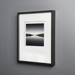 Photographie d'art et collection Denis Olivier, Water Mirror, Loch Garry, Écosse. Août 2022. Ref-11579 - Denis Olivier Photographie, cadre bois noir sur fond gris