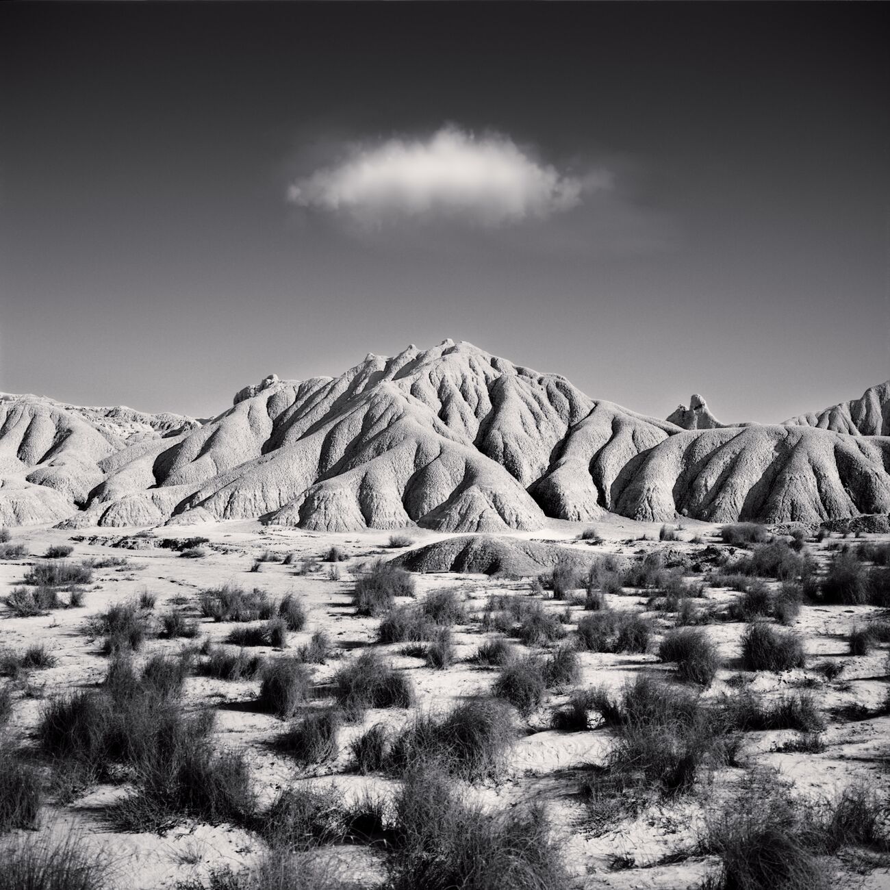 Cloud Over Dry Hills, Bardenas Reales, Spain. February 2022. Ref-11577 - Denis Olivier Art Photography