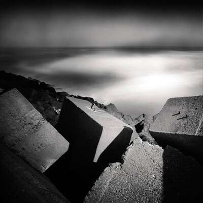 Concrete In Stormy Ocean, Bayonne, France. May 2007. Ref-1364 - Denis Olivier Art Photography