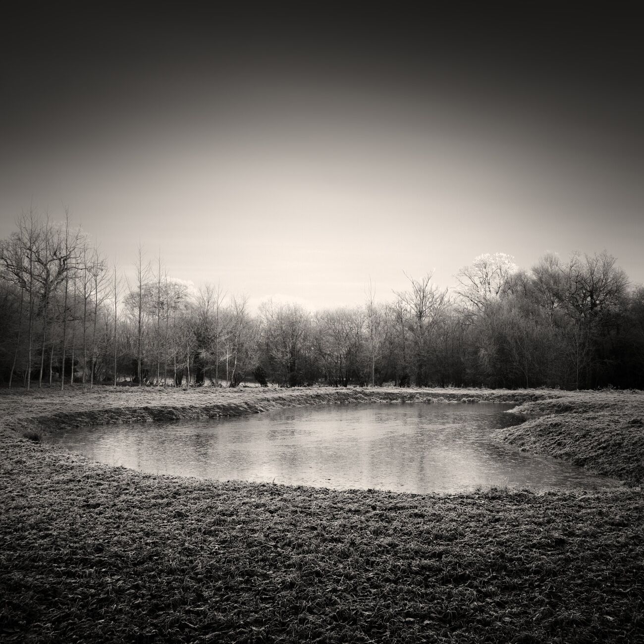 Photograph 9.1 x 9.1 in, Frozen pond. Ref-894-3 - Denis Olivier Art Photography
