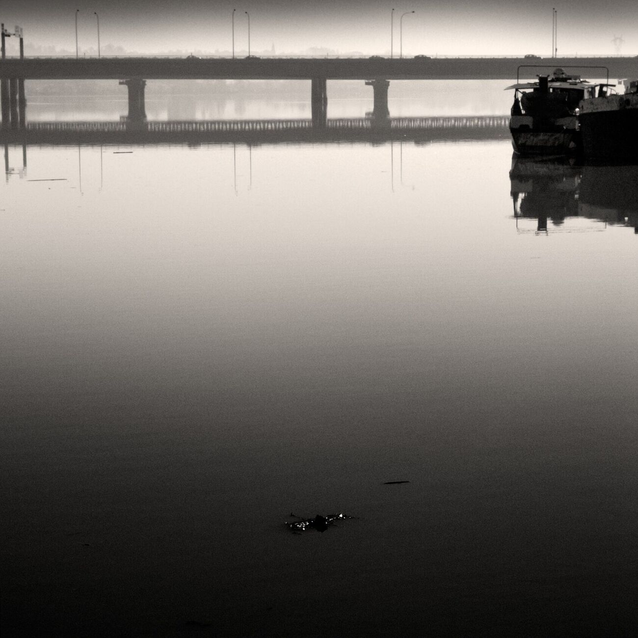 Photography 17.7 x 17.7 in, Garonne and Saint-Jean Bridge. Ref-676-4 - Denis Olivier Art Photography