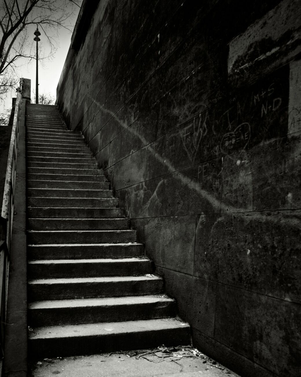 Quay Stairs, Etude 2, Port Debilly, Paris, France. February 2023. Ref-11664 - Denis Olivier Art Photography