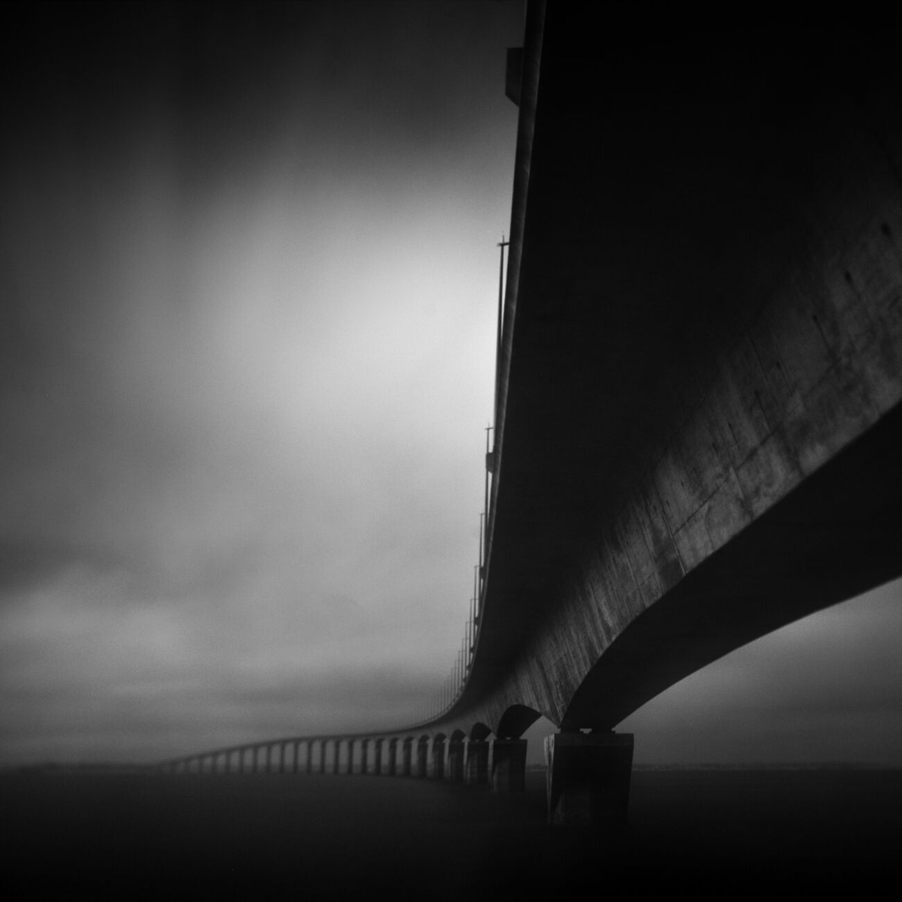 Photography 17.7 x 17.7 in, Ré Island Bridge. Ref-1256-4 - Denis Olivier Art Photography