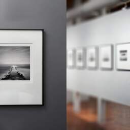 Art and collection photography Denis Olivier, Aligned Rocks And Pier, Basque Coast, France. October 2013. Ref-11477 - Denis Olivier Photography, gallery exhibition with black frame