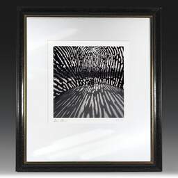 Art and collection photography Denis Olivier, Aterpe Fingerprint Sculpture, Bilbao, Spain. February 2022. Ref-11591 - Denis Olivier Photography, original fine-art photograph in limited edition and signed in black and gold wood frame