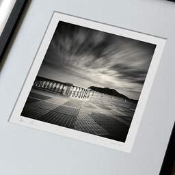Art and collection photography Denis Olivier, Beach Balustrade, Playa La Salvé, Laredo, Spain. May 2007. Ref-1088 - Denis Olivier Art Photography, large original 9 x 9 inches fine-art photograph print in limited edition, framed and signed