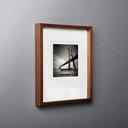 Art and collection photography Denis Olivier, Bench, Etude 4, Vasco Da Gama Bridge, Lisbon, Portugal. May 2007. Ref-1093 - Denis Olivier Photography, original fine-art photograph in limited edition and signed in dark wood frame