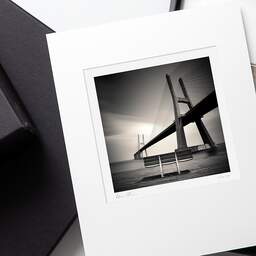 Art and collection photography Denis Olivier, Bench, Etude 4, Vasco Da Gama Bridge, Lisbon, Portugal. May 2007. Ref-1093 - Denis Olivier Photography, original photographic print in limited edition and signed, framed in acid free mat board