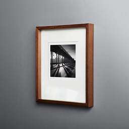 Art and collection photography Denis Olivier, Bir-Hakeim Bridge, Metro Line 6, Paris, France. February 2022. Ref-11527 - Denis Olivier Art Photography, original fine-art photograph in limited edition and signed in dark wood frame