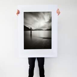 Art and collection photography Denis Olivier, Boat Ramp, Lake Maggiore, Italy. August 2014. Ref-11640 - Denis Olivier Art Photography, Large original photographic art print in limited edition and signed tenu par un homme