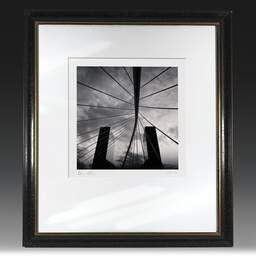 Art and collection photography Denis Olivier, Bridge And Buildings, Bilbao, Spain. February 2022. Ref-11532 - Denis Olivier Photography, original fine-art photograph in limited edition and signed in black and gold wood frame