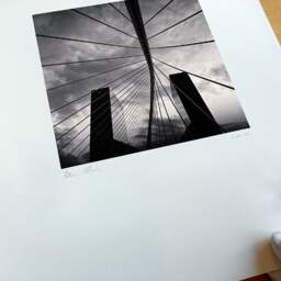 Art and collection photography Denis Olivier, Bridge And Buildings, Bilbao, Spain. February 2022. Ref-11532 - Denis Olivier Art Photography, original fine-art photograph print in limited edition and signed