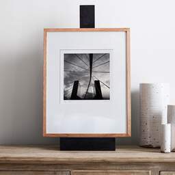 Art and collection photography Denis Olivier, Bridge And Buildings, Bilbao, Spain. February 2022. Ref-11532 - Denis Olivier Art Photography, gallery exhibition with black frame