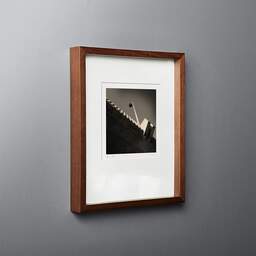 Art and collection photography Denis Olivier, Bridge Light, F.Mitterrand Bridge, Bordeaux, France. December 2005. Ref-838 - Denis Olivier Photography, original fine-art photograph in limited edition and signed in dark wood frame