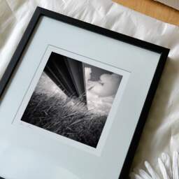 Art and collection photography Denis Olivier, Bridge Over Grass, Saint-Nazaire Bridge, Montoir-de-Bretagne, France. May 2021. Ref-11489 - Denis Olivier Photography, reception and unpacking of an original fine-art photograph in limited edition and signed in a black wooden frame