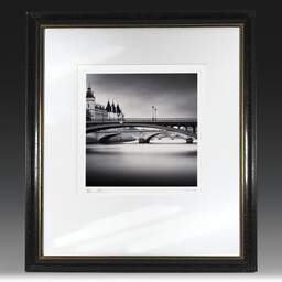 Art and collection photography Denis Olivier, Bridges Over The Seine River, Paris, France. February 2022. Ref-11585 - Denis Olivier Photography, original fine-art photograph in limited edition and signed in black and gold wood frame