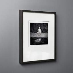 Art and collection photography Denis Olivier, Buddha, Royan, France. July 2022. Ref-11560 - Denis Olivier Photography, black wood frame on gray background
