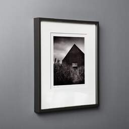 Art and collection photography Denis Olivier, Bunker Entrance, Newburgh, Aberdeenshire, Scotland. August 2022. Ref-11613 - Denis Olivier Photography, black wood frame on gray background