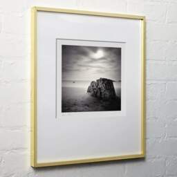 Art and collection photography Denis Olivier, Bunker Remains, Plage Des Combots, France. October 2006. Ref-1048 - Denis Olivier Photography, light wood frame on white wall