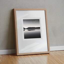 Art and collection photography Denis Olivier, Calm At Dusk, Etude 1, Lake Tikitapu, Bay Of Plenty, New Zealand. July 2018. Ref-11442 - Denis Olivier Photography, original fine-art photograph in limited edition and signed in light wood frame