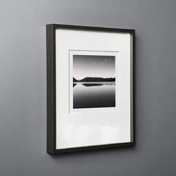 Art and collection photography Denis Olivier, Calm At Dusk, Etude 1, Lake Tikitapu, Bay Of Plenty, New Zealand. July 2018. Ref-11442 - Denis Olivier Photography, black wood frame on gray background