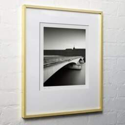 Art and collection photography Denis Olivier, Caroussel Bridge And Louvre, Paris, France. February 2021. Ref-11681 - Denis Olivier Art Photography, light wood frame on white wall