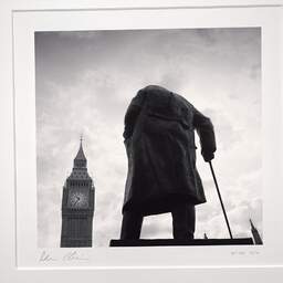 Art and collection photography Denis Olivier, Churchill Statue, London, England. August 2022. Ref-11583 - Denis Olivier Photography, original photographic print in limited edition and signed, framed under cardboard mat