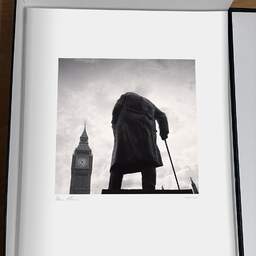 Art and collection photography Denis Olivier, Churchill Statue, London, England. August 2022. Ref-11583 - Denis Olivier Art Photography, original photographic print in limited edition and signed, framed under cardboard mat
