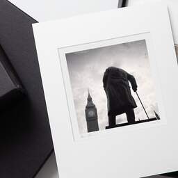 Art and collection photography Denis Olivier, Churchill Statue, London, England. August 2022. Ref-11583 - Denis Olivier Art Photography, original photographic print in limited edition and signed, framed in acid free mat board