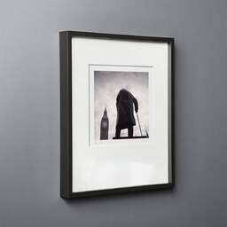 Art and collection photography Denis Olivier, Churchill Statue, London, England. August 2022. Ref-11583 - Denis Olivier Photography, black wood frame on gray background