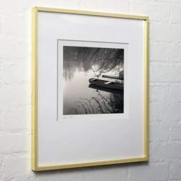 Art and collection photography Denis Olivier, Clain River, Poitiers, France. December 1989. Ref-913 - Denis Olivier Photography, light wood frame on white wall