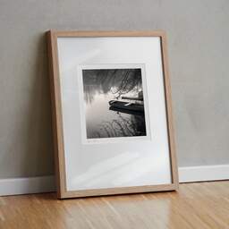 Art and collection photography Denis Olivier, Clain River, Poitiers, France. December 1989. Ref-913 - Denis Olivier Art Photography, original fine-art photograph in limited edition and signed in light wood frame
