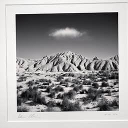 Art and collection photography Denis Olivier, Cloud Over Dry Hills, Bardenas Reales, Spain. February 2022. Ref-11577 - Denis Olivier Photography, original photographic print in limited edition and signed, framed under cardboard mat