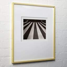 Art and collection photography Denis Olivier, Crosswalk, Floirac, France. October 2020. Ref-11607 - Denis Olivier Photography, light wood frame on white wall
