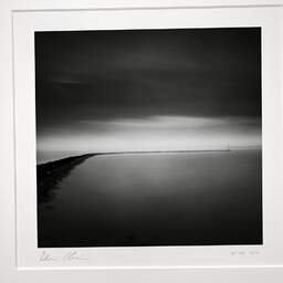 Art and collection photography Denis Olivier, Curved Pier, Haven Springersdiep, Netherlands. October 2008. Ref-1241 - Denis Olivier Photography, original photographic print in limited edition and signed, framed under cardboard mat