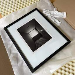 Art and collection photography Denis Olivier, Daiwa Roynet Hotel, Kyoto Shijo Karasuma, Japan. July 2014. Ref-11639 - Denis Olivier Photography, reception and unpacking of an original fine-art photograph in limited edition and signed in a black wooden frame