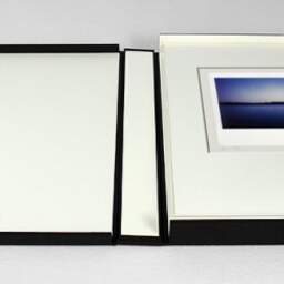 Art and collection photography Denis Olivier, Dark Line On Blue Lake, Landes, France. October 2015. Ref-1309 - Denis Olivier Photography, photograph with matte folding in a luxury book presentation box