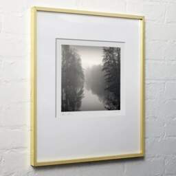 Art and collection photography Denis Olivier, Dawn On Clain River, Poitiers, France. December 1989. Ref-911 - Denis Olivier Photography, light wood frame on white wall