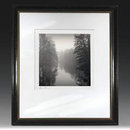 Art and collection photography Denis Olivier, Dawn On Clain River, Poitiers, France. December 1989. Ref-911 - Denis Olivier Photography, original fine-art photograph in limited edition and signed in black and gold wood frame