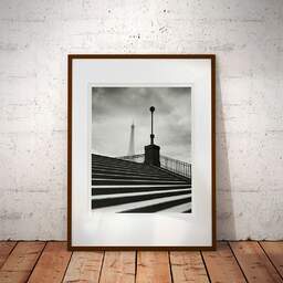 Art and collection photography Denis Olivier, Debilly Stairs, Paris, France. February 2023. Ref-11657 - Denis Olivier Art Photography, Large original photographic art print in limited edition and signed framed in an brown wood frame