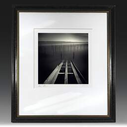 Art and collection photography Denis Olivier, Diving Pier, Cap Ferret, France. February 2006. Ref-903 - Denis Olivier Photography, original fine-art photograph in limited edition and signed in black and gold wood frame
