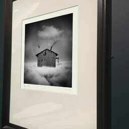 Art and collection photography Denis Olivier, Dreamspace Reloaded, Etude 29. July 2008. Ref-1181 - Denis Olivier Art Photography, brown wood old frame on dark gray background