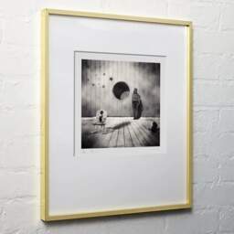 Art and collection photography Denis Olivier, Dreamspace Reloaded, Etude 7. May 2008. Ref-1158 - Denis Olivier Art Photography, light wood frame on white wall