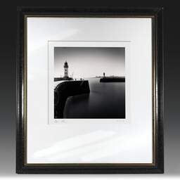 Art and collection photography Denis Olivier, East And West Jetty Lighthouses, Saint-Nazaire, France. August 2020. Ref-1425 - Denis Olivier Photography, original fine-art photograph in limited edition and signed in black and gold wood frame