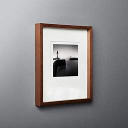 Art and collection photography Denis Olivier, East And West Jetty Lighthouses, Saint-Nazaire, France. August 2020. Ref-1425 - Denis Olivier Photography, original fine-art photograph in limited edition and signed in dark wood frame