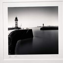 Art and collection photography Denis Olivier, East And West Jetty Lighthouses, Saint-Nazaire, France. August 2020. Ref-1425 - Denis Olivier Art Photography, original photographic print in limited edition and signed, framed under cardboard mat