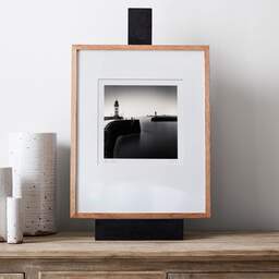Art and collection photography Denis Olivier, East And West Jetty Lighthouses, Saint-Nazaire, France. August 2020. Ref-1425 - Denis Olivier Photography, gallery exhibition with black frame