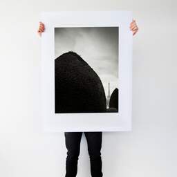 Art and collection photography Denis Olivier, Eiffel Tower, Invalides Garden, Paris, France. February 2023. Ref-11676 - Denis Olivier Art Photography, Large original photographic art print in limited edition and signed tenu par un homme