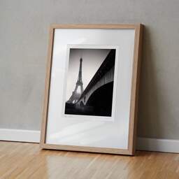 Art and collection photography Denis Olivier, Eiffel Tower Sunrise, Paris, France. February 2022. Ref-11625 - Denis Olivier Photography, original fine-art photograph in limited edition and signed in light wood frame